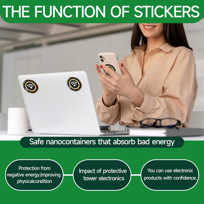 12 Pieces Blocker Protection Neutralizers Stickers for Cell Phones Tablets Laptops Computer WiFi Printer TV Electronic Devices Black 12 Pcs
