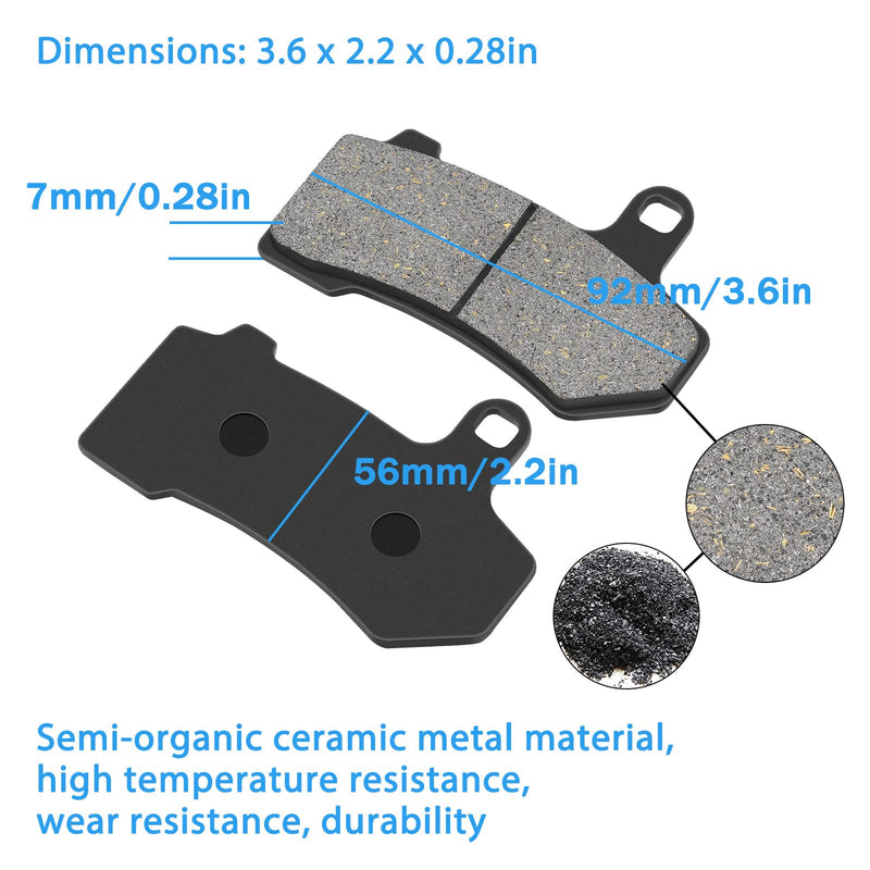 Front & Rear Brake pads replacement for HARLEY Road Glide 2008-2021/Street Glide 2008-2022/Road King 2008-2021/Ultra Classic Electra Glide 2008-2021 Ceramic