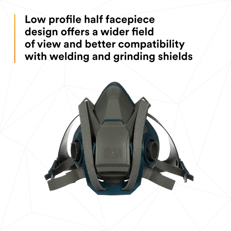 3M Rugged Comfort Quick Latch Half Facepiece Reusable Respirator 1 Count (Pack of 1) Medium