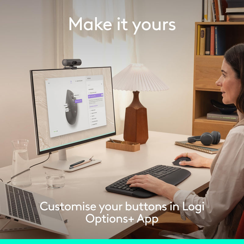 Logitech Signature Comfort Plus M850 L Wireless Mouse Bluetooth - Graphite | Bluetooth, palm cushion, 24-month battery, customizable buttons, for Windows, Mac, iPad With Palm Cushion