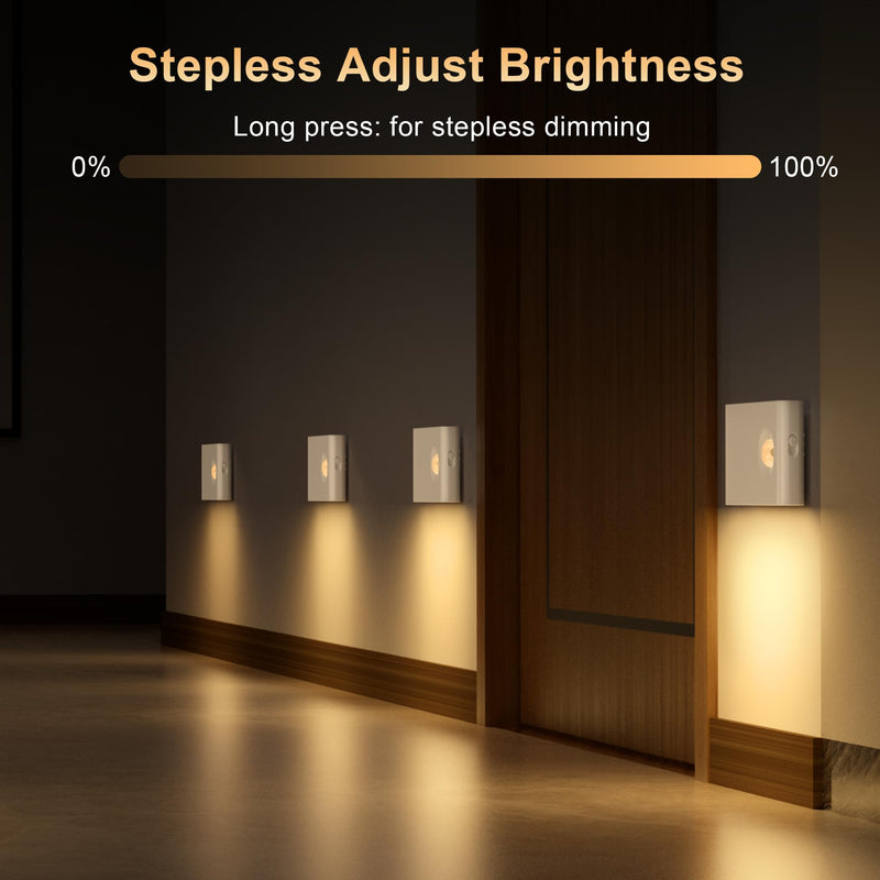 YiaMia Stair Lights Motion Sensor Indoor, 6-Pack Rechargeable Night Lights with 3 Color Modes, Wireless Under Cabinet Lighting for Stairs, Hallway, Kitchen, Bathroom 6 Pack