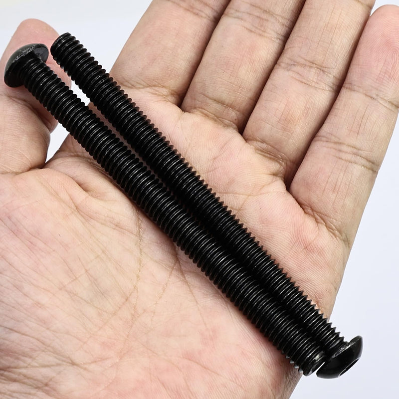 5/16-18 x 4 Button Head Socket Cap Screws, Stainless Steel 18-8(304), Black Oxide, Allen Hex Drive, Full Thread, 20 PCS (with Hex Spanner) 5/16x4"