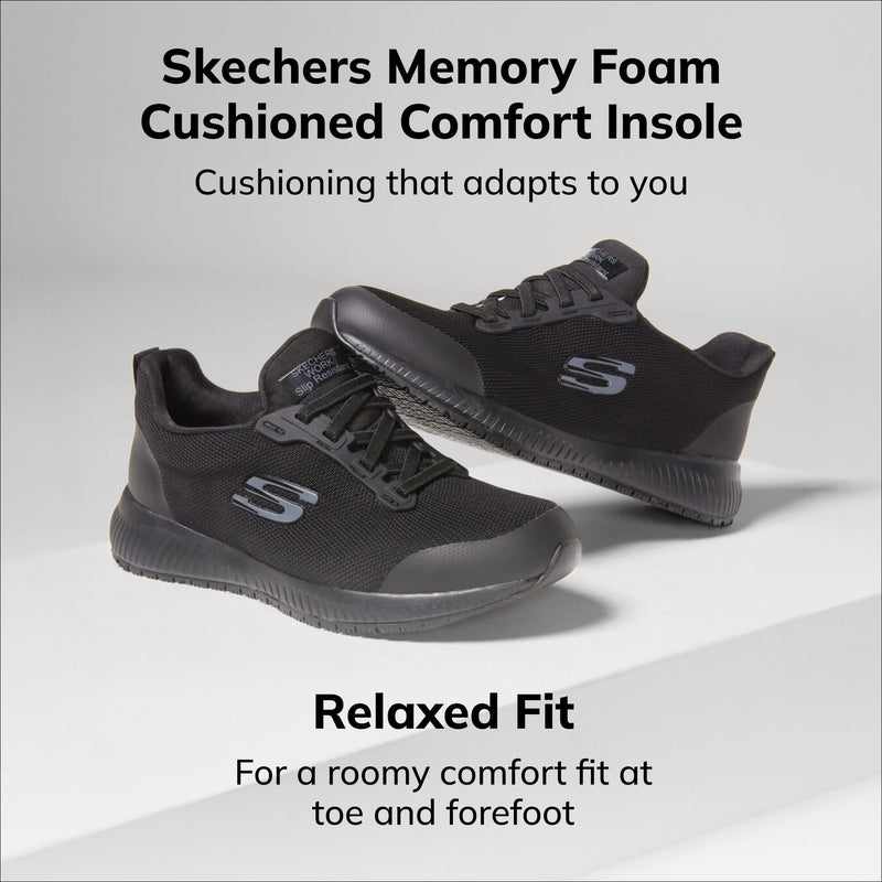 Skechers Women's Squad Sr Food Service Shoe 9 Black