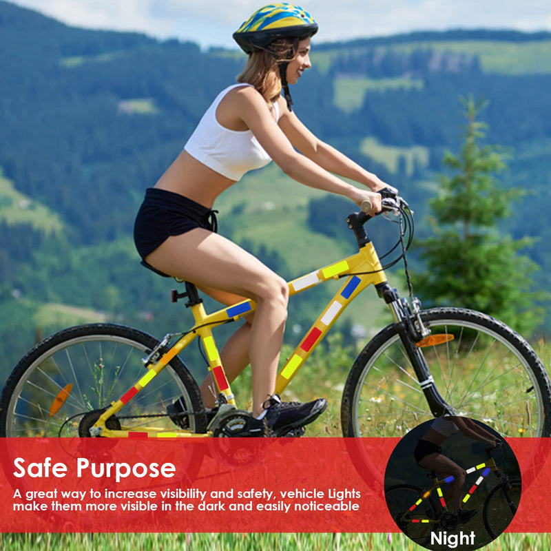 30 Safety Reflective Stickers, Warning Stickers - Stick-on Car Reflector Tape for Vehicle, Bicycles, Motorcycles, 1.18 x 3.25 Inch