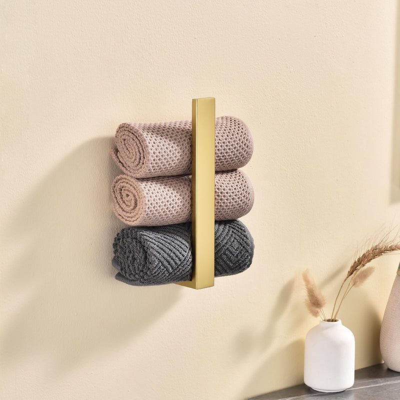 TASTOS Brushed Gold Hand Towel Holder Bath Towel Bar Bathroom Towel Ring, Wall Mount, Modern Style 1