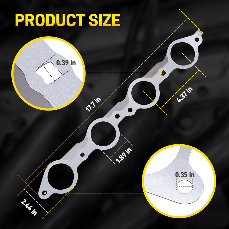 12617944 LS MLS Exhaust Manifold Gasket & Bolts Kit Compatible with GMC Sierra Yukon, Chevy Silverado 1500 Suburban LS Header Gasket LS1 LS2 LS3 LS6 LQ4 LQ9 LM7 4.8L 5.3L 5.7L 6.0L 6.2L OEM# 12558573