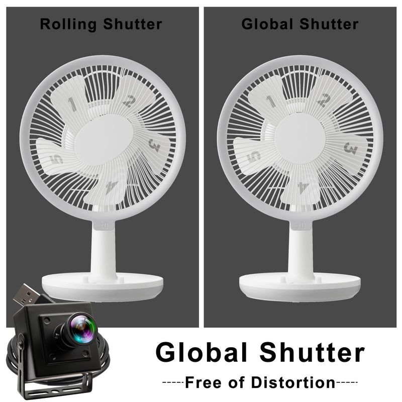 50FPS USB Camera Global Shutter High Speed Golf Swing USB Webcam with Wide Angle No Distortion Color Lens USB2.0 Plug and Play for Slow Motion Industrial Machine VR Robotic Vision 110 Degree No Distortion Lens