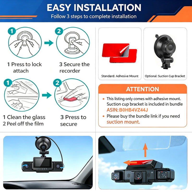 Dash Cam Suction Cup Mount Replacement | Easy to install