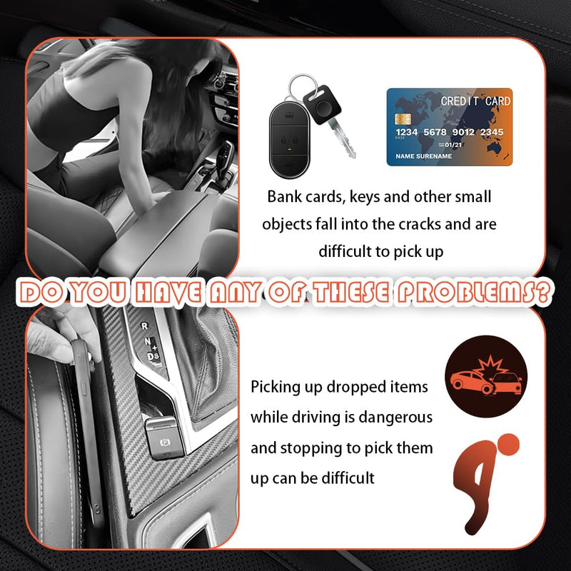 2PCS Car Seat Gap Filler Organizer with Storage Slots,Upgraded Car Gap Filler for Storing Phones,Keys,Items,Plug & Play No Drop Seat Guard for Cars Avoid Items Falling