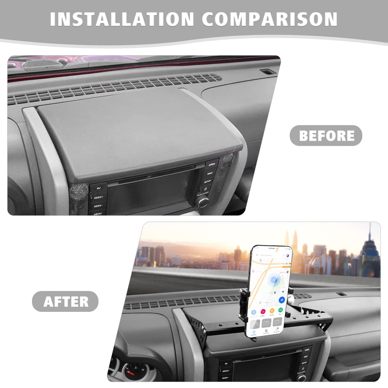Jimen for JK Phone Mount, Dash Bar Cell Phone Holder Compatible with Jeep Wrangler JK & Unlimited 2007-2010