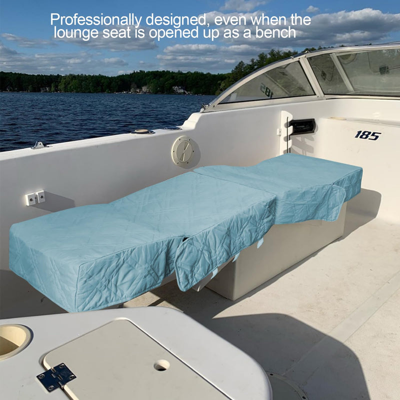 Back to Back Boat Seat Covers， Replacement Boat Lounge Seat Covers, Soft Microfiber Fabric, 100% Waterproof Boat Covers for Damaged Seats (Blue) Blue