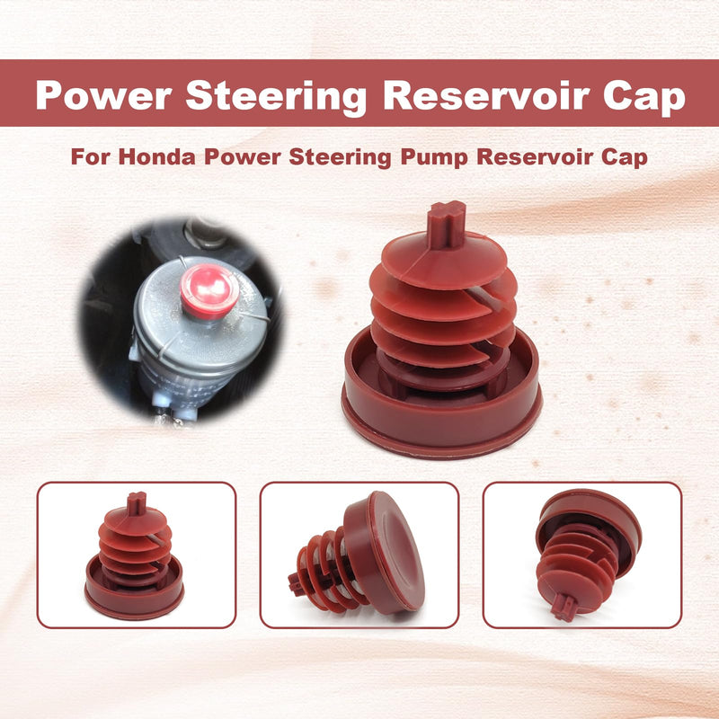 Hydraulic Power Steering Pump, Power Steering Pump Reservoir Cap Plug Cover, Red Reservoir Cap Plug Cover Compatible with Honda for Acura (Pack of 2)