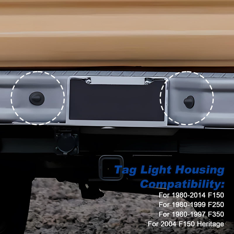 OEM License Plate Lights Tag Lights Housing Assembly Compatible with F150 F250 F350 Super Duty Ranger Explorer Bronco Excursion Expedition Rear Bumper Tag Lamp Housing