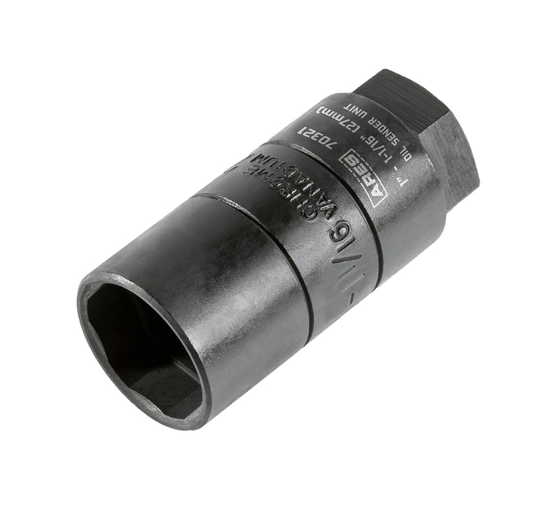 ARES 70321-3/8-Inch Drive 1-Inch & 1 1/16-Inch (27mm) Oil Sender Unit Socket - Deep Design Allows for Oil Switch Retention - Fits Weather Pack Switches up to 2 7/16 inches Deep 27mm 3/8" Dr. Oil Sender Unit 1" Socket