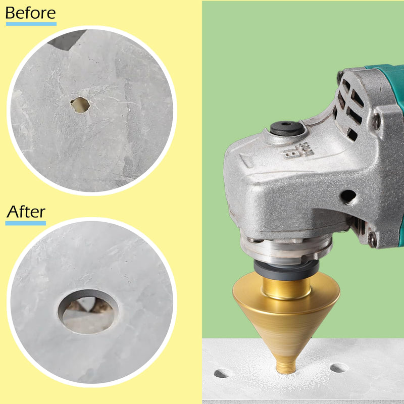 Diamond Beveling Chamfer Bit 0-2", Diamond Drill Bit, Calidad Tools Tile Cone for Hole Enlarging Trimming in Tile Granite Marble Porcelain Ceramic Wood Stone W/ M10 Thread. Φ50mm