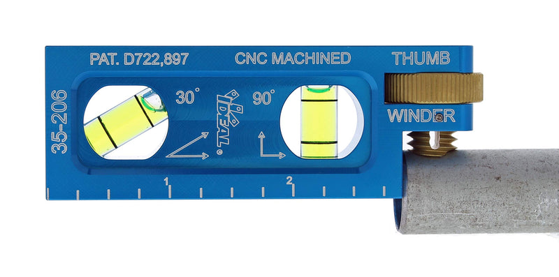 IDEAL Electrical 35-206 Electrician Level CNC Machined Aluminum Level with 2 Acrylic Vials, Magnetic Jaw, Thumb Winder,Blue 2 Vial