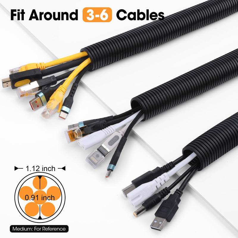 40 FT Wire Loom 1 Inch, Split Wire Loom Tubing Wire Conduit, Wire Protector Tubing – Black 1" x 40ft-Black