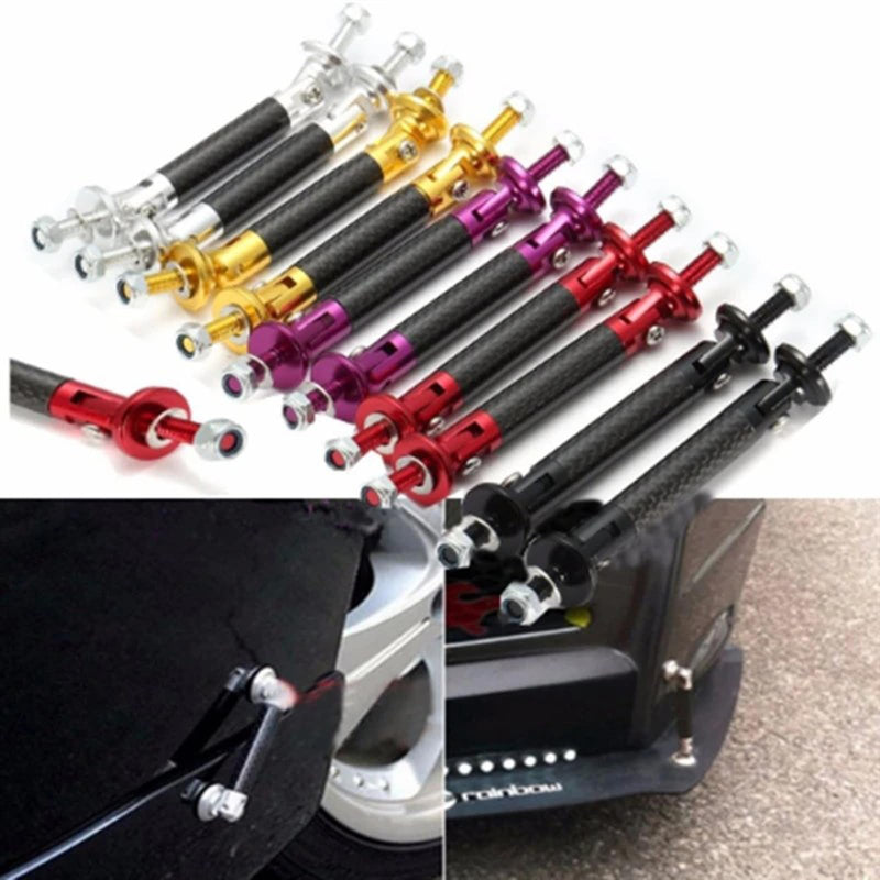 2PCS Car Splitter Support Strut Rod Car Front Rear Frame Bumper Lip Protector Strut Rod 45MM 1.77" Protector Rod Support Bars Carbon Fiber Universal Auto Bumper Fasteners Lever Kits (Silver) Silver