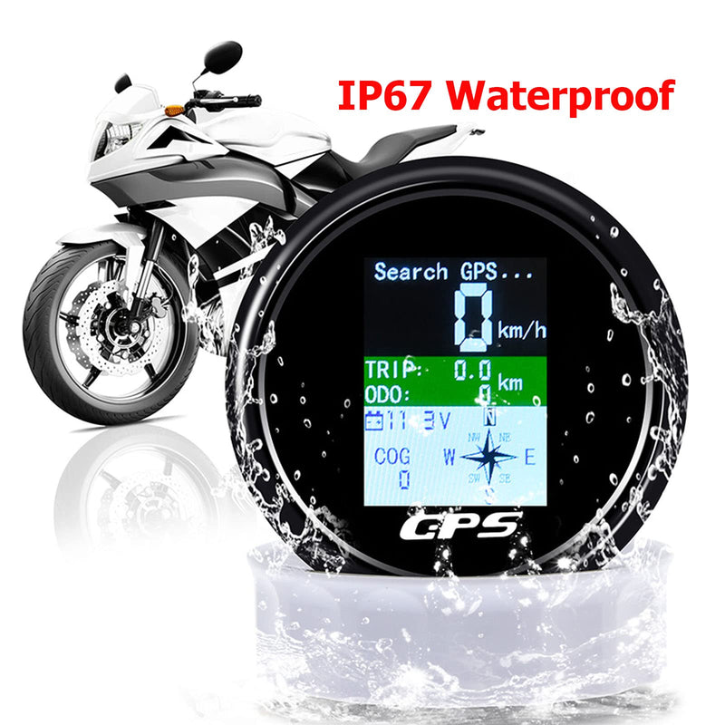 KAOLALI GPS Speedometer 85mm Boat GPS Speedometer Odometer Speed Gauge Meter Waterproof Digital MPH Knots Km/h Adjustable for Marine Car Truck Motorcycle 9-32V Black