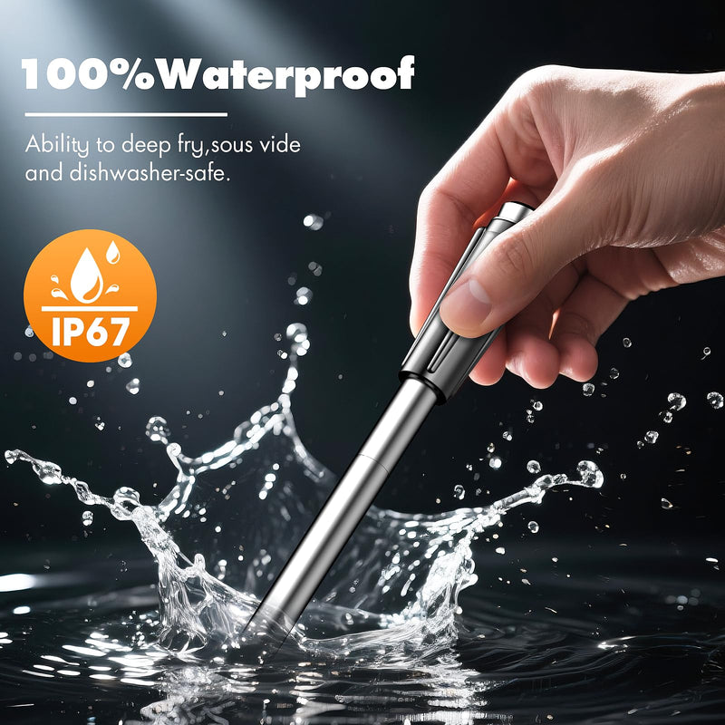 Wireless Meat Thermometer with 2 Ultra-Thin Probes, 700FT Long Range, 1000°F Heat Resistant, ±0.5°F Accuracy, App Controlled for iOS/Android - Ideal for BBQ, Grill, Oven, Smoker, 2025 New