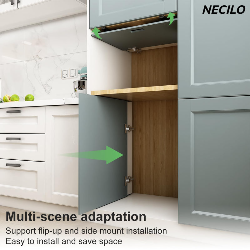 NECILO Cabinet Pocket Door Slides 18 Inch, Sliding Cabinet Pocket Door Hardware, Full Extension Ball Bearing, Space Saving Top/Side Mount for Cabinet Doors Wardrobes Closet Pantry, 1 Pair