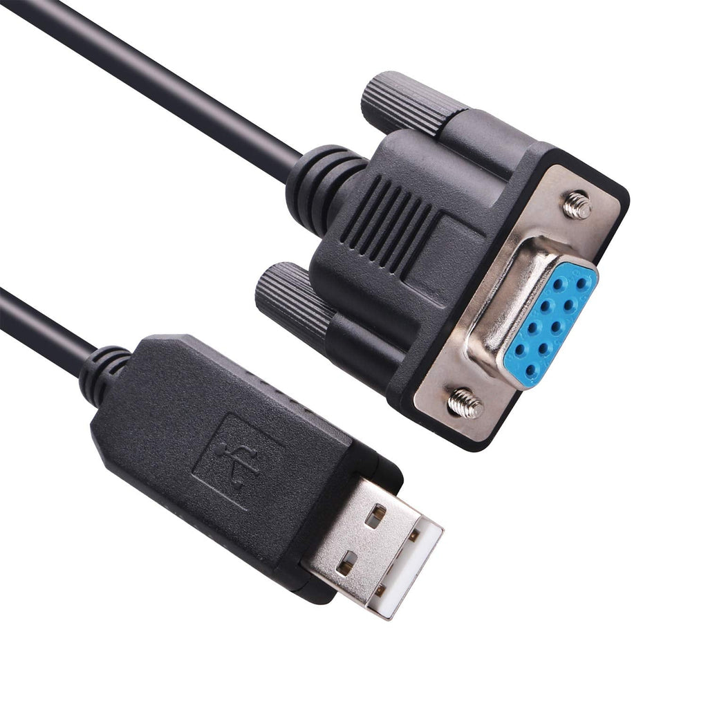 USB to RS-232 DB9 Female 9 Pin Null Modem Rollover Serial Adapter Cable for Windows,Linux MAC OS (Null Modem) Null modem 2-TX