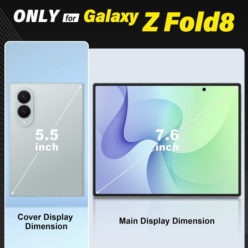TUCCH Wallet Case with Ring Stand for Galaxy Z Fold8 (7.6") 2026, Black | 3 Card Slots, RFID Blocking, Adjustable Kickstand, PU Leather, PC Shell, Magnetic Closure, Folio Flip Cover