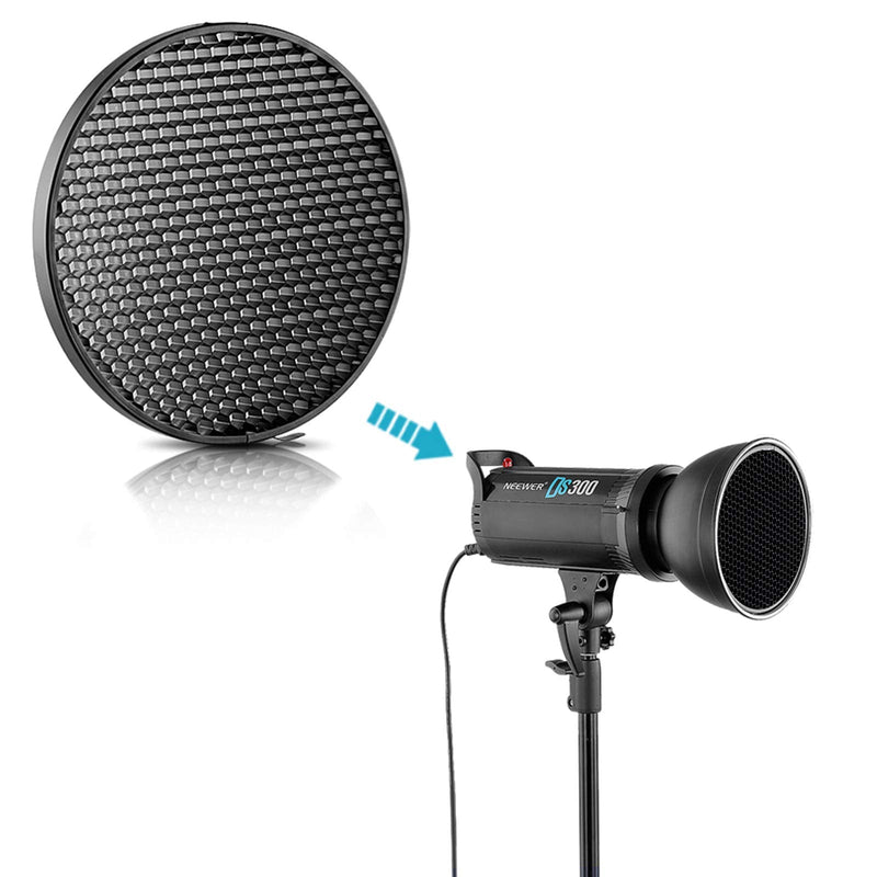Neewer 7inch/ 18cm Standard Reflector Diffuser with 10/30/50 Degree Honeycomb Grid for Bowens Mount Studio Light Strobe Flash NK-NABOGD-103050