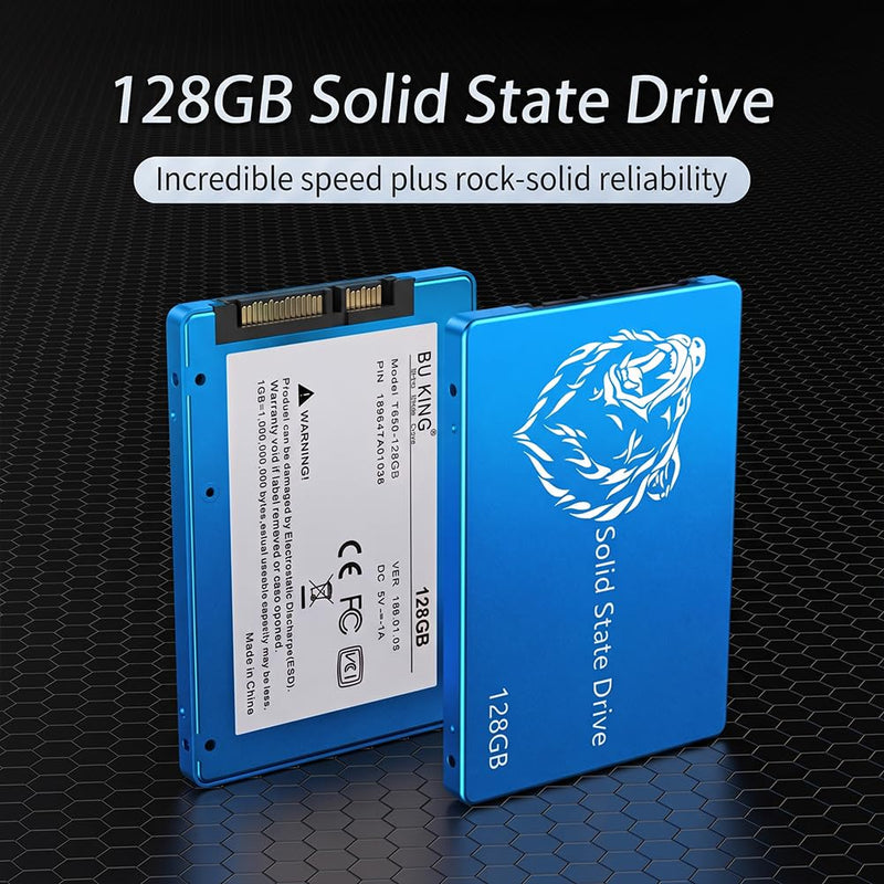 128GB SATA III SSD 2.5" Internal Solid State Drive for Laptop/PC Blue Bear Blue bear head