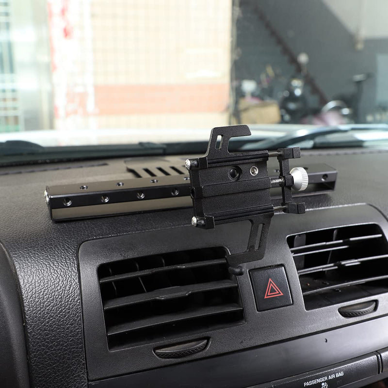 PIUGILH Car Instrument Panel Track Mobile Phone Holder Trim for Hummer H3 2005-2009 Central Control Air Vent Multifunctional Mobile Phone Holder,Black,1PCS