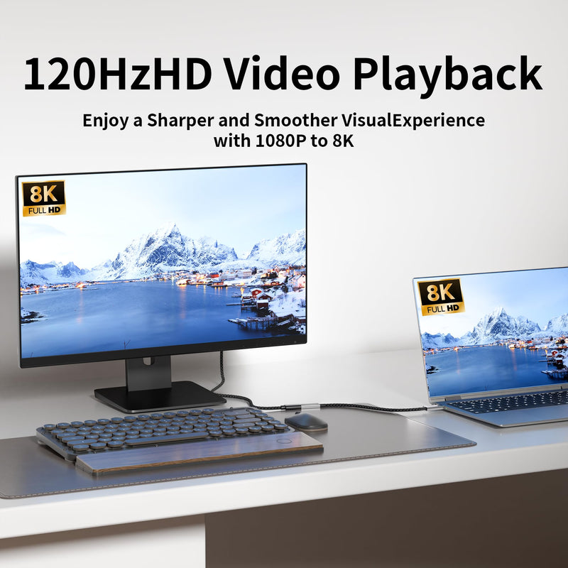 Long USB C Extension Cable 10FT Compatible with Thunderbolt 5,40Gbps Data & 240W Charging, 8K@120Hz Video for Display, Type C Male to Female Extender for Thunderbolt 4/3 /SSD/USB Hub/Dock