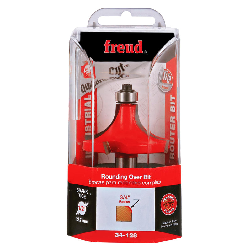 Freud 34-128: 3/4" Radius Rounding Over Bit (Quadra-Cut)