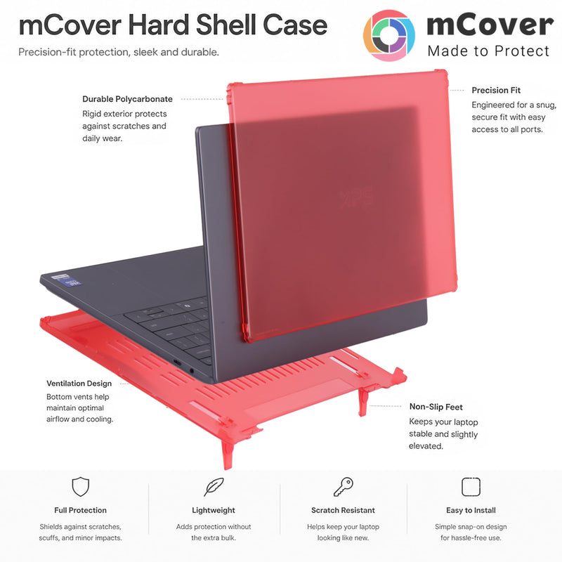 mCover Case ONLY Compatible with 2026 or Newer 14-inch Dell XPS 14 DA14260 Windows Laptop PC (Without 360 ° Hinge, NOT Fitting Any Other Dell Models)- Clear