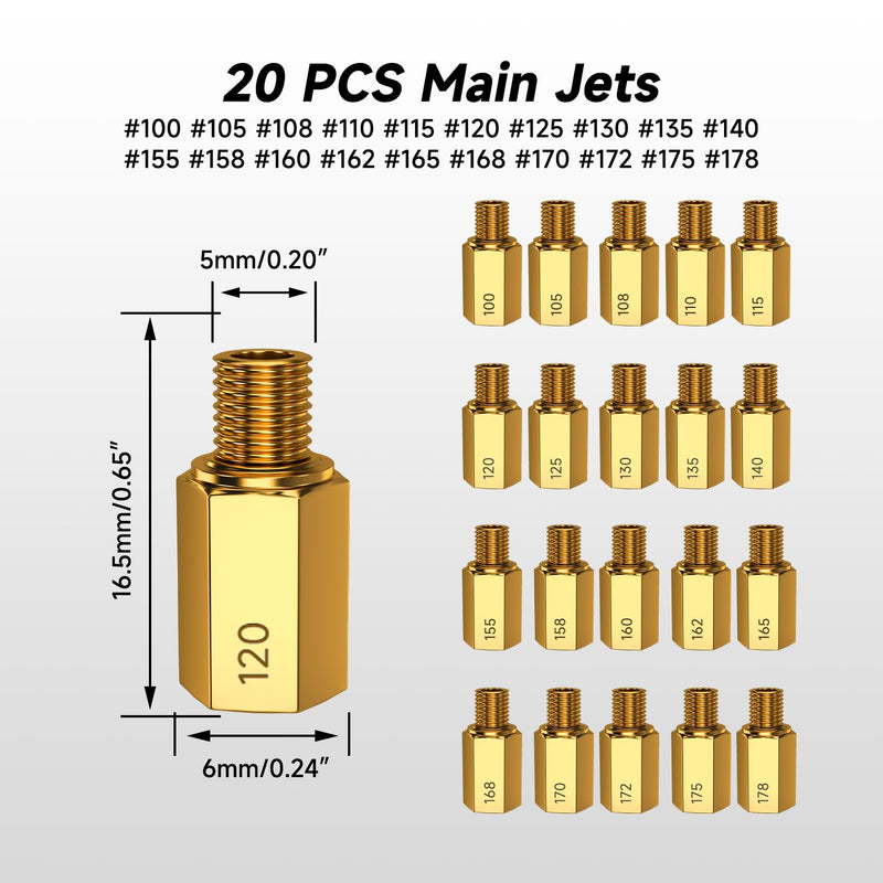 40PCS Carburetor Main Jet Slow Pilot Jet Kit Compatible with Keihin PE PWK CVK OKO KOSO Polini Carb Dirt Bike ATV Quad 4 Wheeler Go Kart, Include 30PCS Main Jet and 10PCS Pilot Jet Accessories