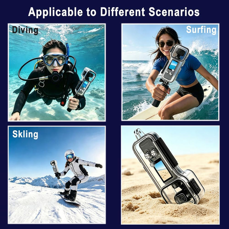 50M/164FT Underwater Waterproof Dive Case for DJI Osmo Pocket 4 | Diving Housing Waterproof Protection Case with Bracket Anti-fog Inserts for DJI Osmo Pocket 4 Camera Dive Accessories