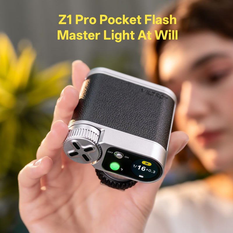 VILTROX TTL Flash for Sony, GN12, 24Ws Camera Mini Flash with 1/8000s HSS | Touchscreen Camera Flash 1s Recycle Time, 800mAh S1/S2 Optical Mini Flash for Portrait (Z1 Pro-S)