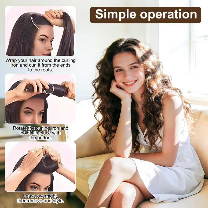 3 PcsHeatless Curlers Long Hairs, Heatless Curls, Overnight Blowout Rods Headband, No Heat Hair Curlers No Heat Overnight Curls, Heatless Curling Rods for DIY Hair Styling with 2 Hairpins