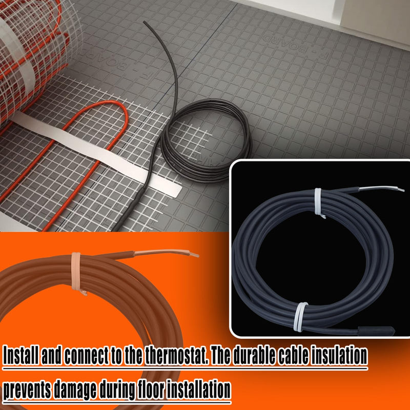 Floor Heating Sensor NTC 10k Ohms Floor Temperature Sensor Length 119in Can be Cut to Size 2-Pack
