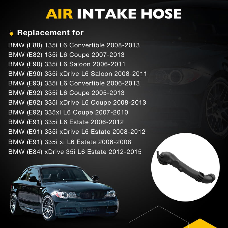 13717615026 Intake Hose Intercooler Hose to Throttle Housing Compatible With BMW 135i E82 E88, 335i E90 E91 E92 E93 E94 L6 2011 Air Intake 13717599294