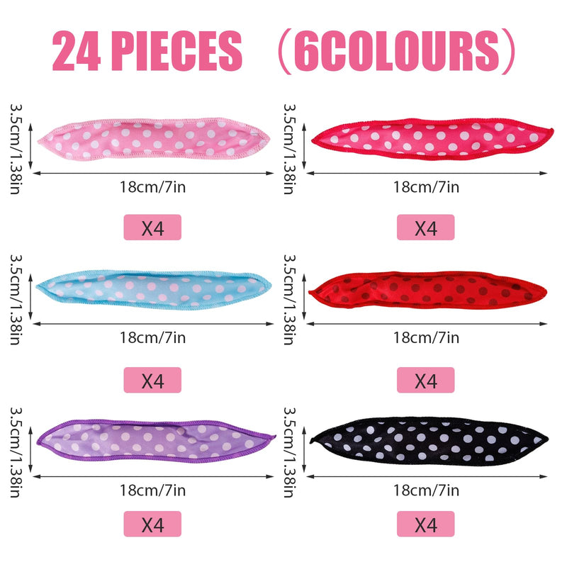 24PCS No Heat Hair Curlers, Heatless Hair Curler, Soft Sponge Hair Rollers, No Heat Overnight Blowout Rods for All Hair Types, Sleep DIY Hair Curls