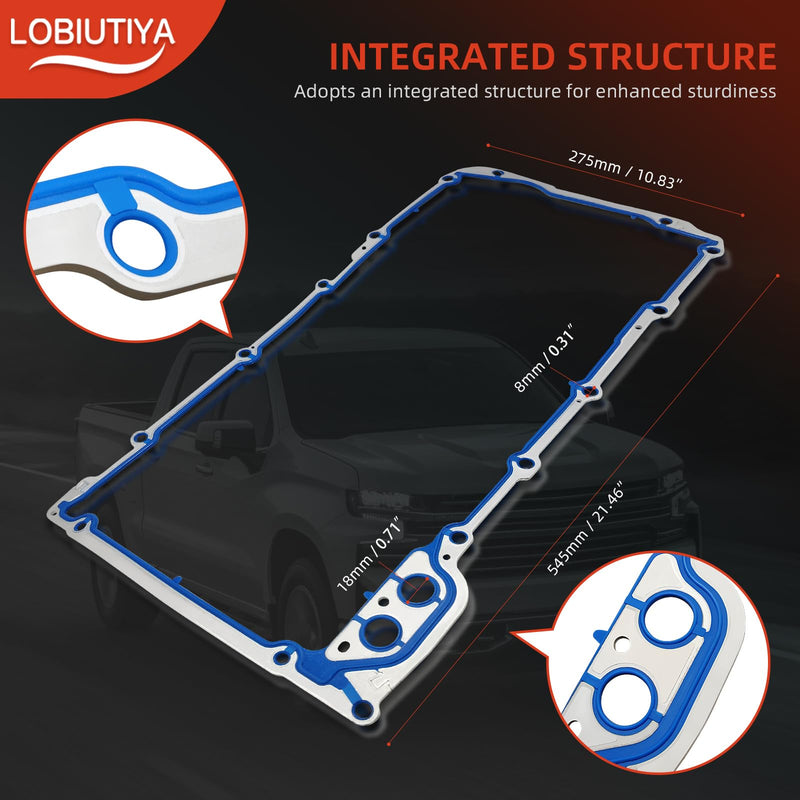 12612350 Oil Pan Gasket + B32790 Oil Pump Gaskets, OS30693R Gasket Kit Compatible with Chevy Silverado, Suburban, Tahoe, Trailblazer, GMC Sierra, Yukon, Envoy for 4.8L, 5.3L, 6.0L, 6.2L