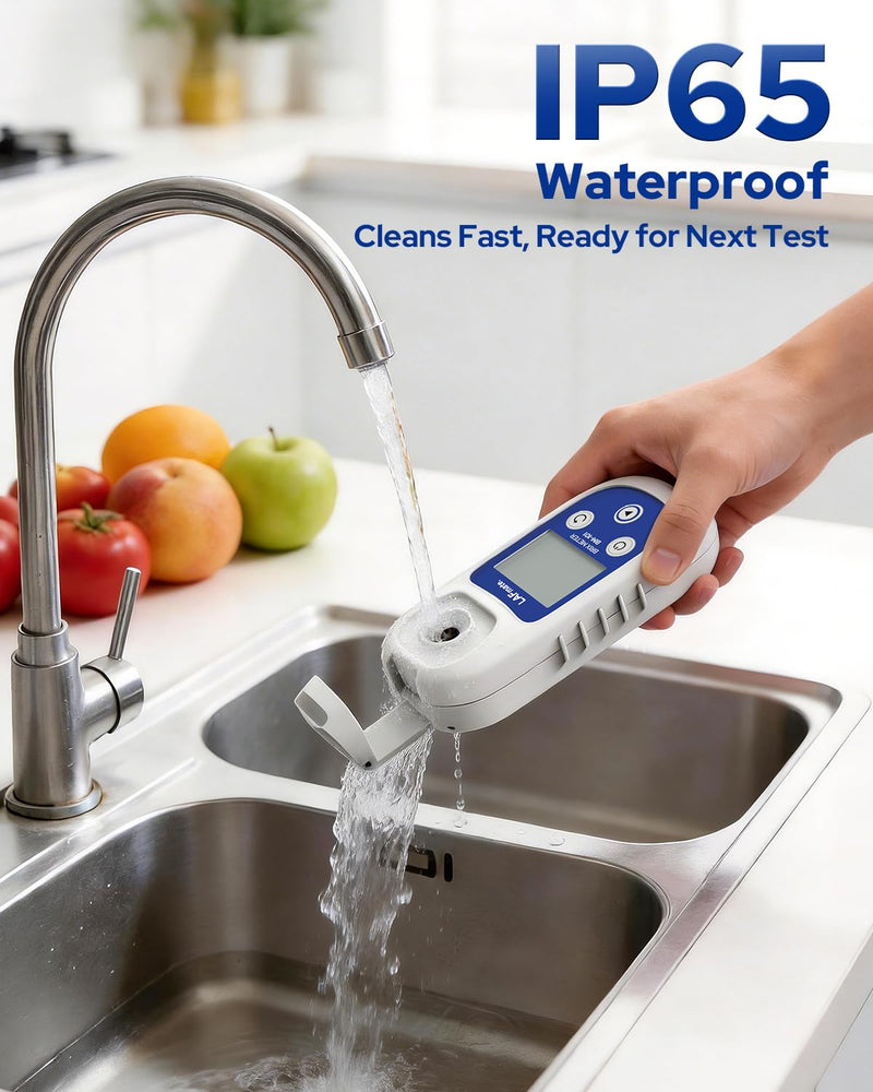Digital Refractometer Range 0-55 BM101 Brix Refractometer ±0.2% Accuracy with ATC, IP65 Brix Meter for Juice, Wine Making & Coffee 0-55% Brix