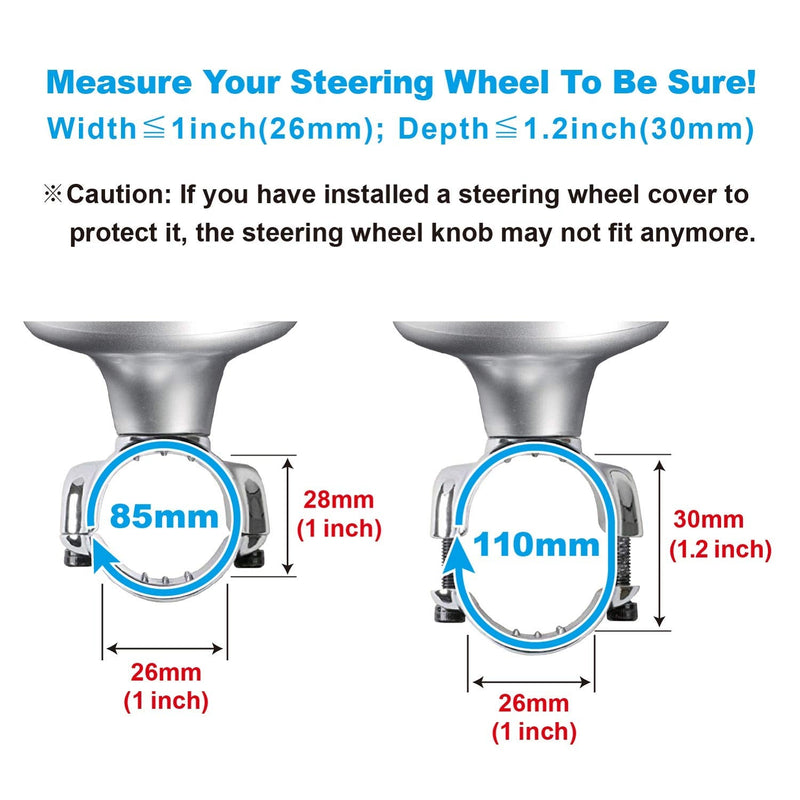 Hypersonic Vehicle Power Handle Car Steering Wheel Spinner Accessory Knob Universal Fit for Car (Silver)