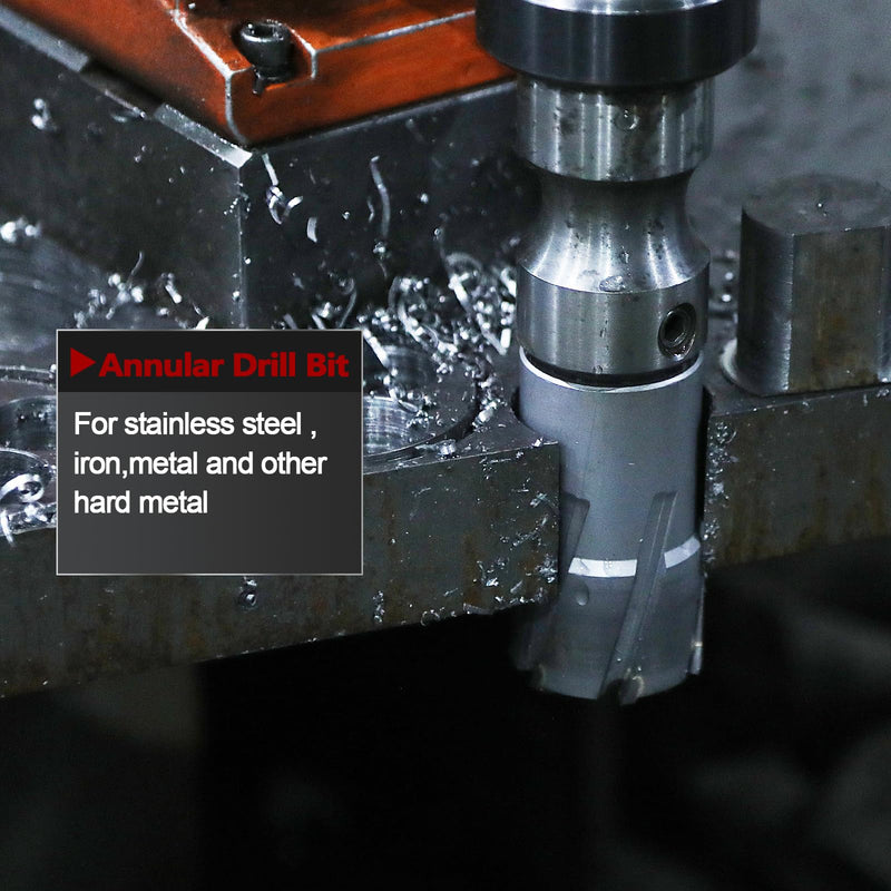 1-1/2" x 2" Annular Cutter with Weldon Shank,Carbide Tip Annular Drill Bit for Stainless Steel, Iron (2" Depth, 1-1/2" Diameter) 2" depth