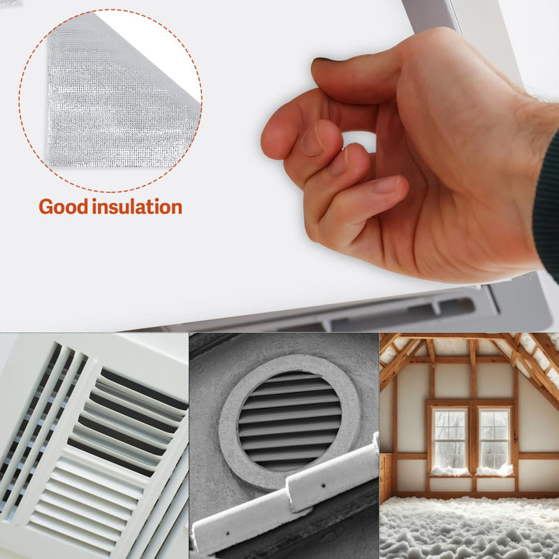 Attic Door Insulation Cover, Insulation Whole House Attic Fan Cover with Adhesive Veclro Strips for Ceiling Vent Fan Shutter, Fits up to 50.78 X 50.78 Inch, Easy Cut to Fit