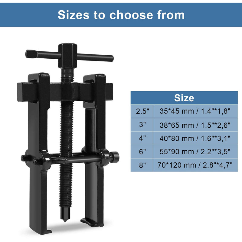 Two Jaw Bearing Gear Puller, Bearing Gear Puller Tool kit, Twin Legs Bearing Gear Puller Remover Hand Tool Removal Kit, for Automotive Flywheel, Motorcycle Wheel, Machine Bearing(6inch（55 * 90）) 6inch（55*90）