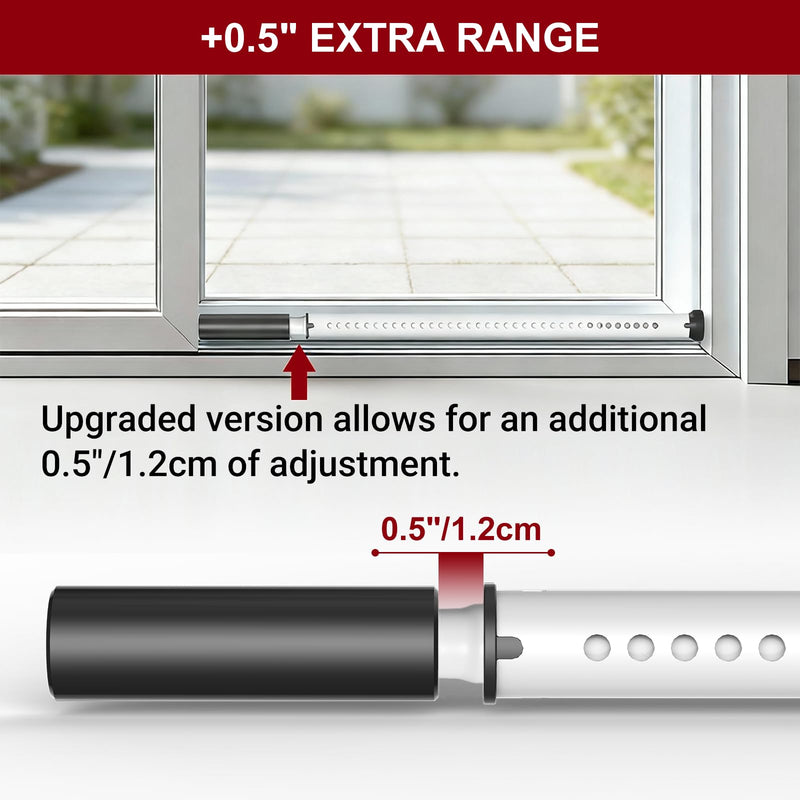 AceMining Sliding Door Security Bar,Heavy Duty Sliding Patio Door Lock Bar, 20-50inch Adjustable Multi-use Window Security Bars, Sliding Door Stopper,White,1Pack 1 Pack White