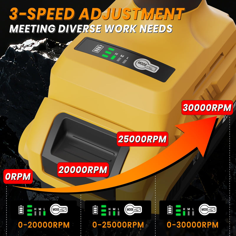 Cordless Drywall Cut-Out Tool for De-walt 20V Battery, 3 Speed Adjustable Brushless Rotary Saw with Up to 30000 RPM, Drywall Rotary Cutting Tool for Sheetrock,Wood,Plywood(Tool Only)