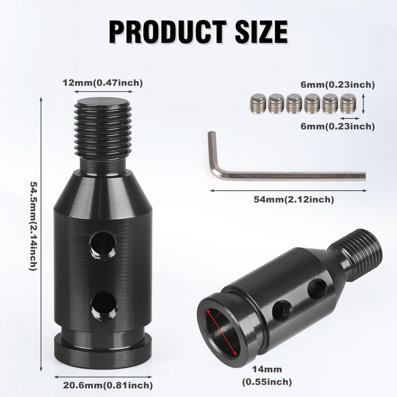 Universal Gear Shift Knob Adapter 12x1.25,Aluminum Alloy Shifter Knob Adapter,Gear Shift Adapter for Non-Threaded Manual Shifters M12x1.25(Black) M12x1.25(Black)