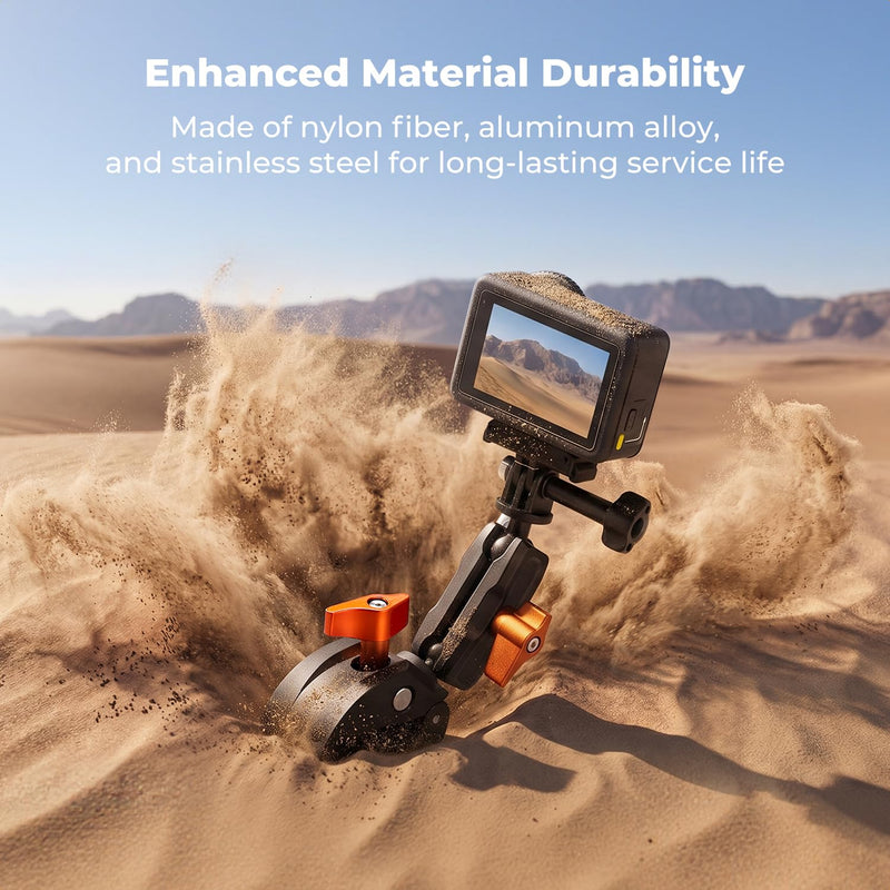 K&F CONCEPT Motorcycle Bike Clamp Mount 360° BallHead for Action Camera | Adjustable Handlebar Clamp Mount for Cycling/Motorcycle/Bicycle/Handbar/Round Tube(0.31-1.85"), MS66